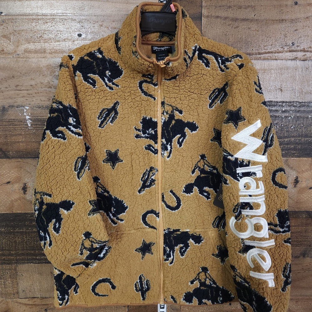 Wrangler Tan and Black Sherpa Jacket